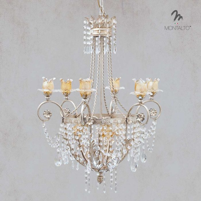 murano glass chandelier with crystal aidone
